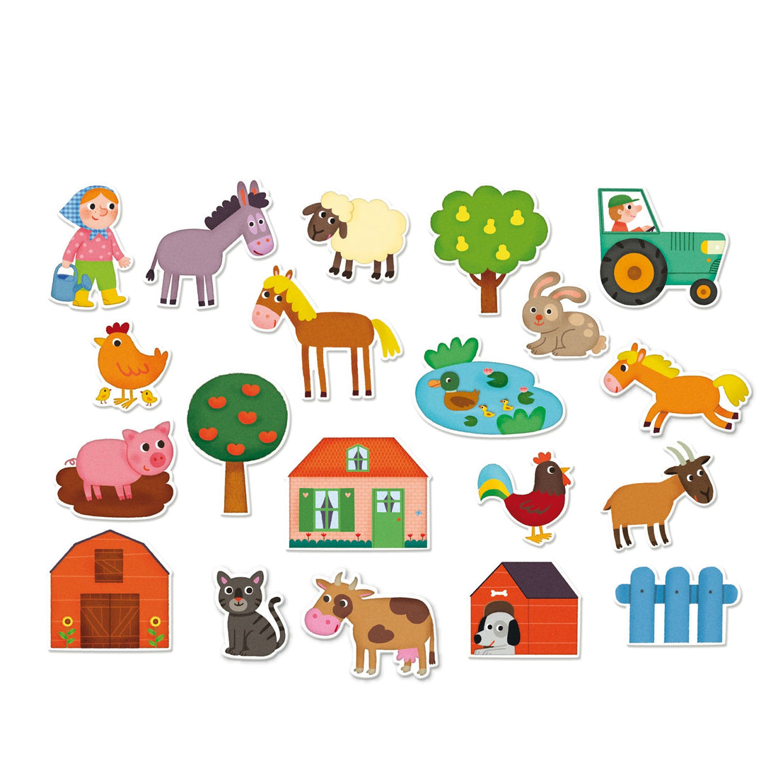 Vilac magneter i tre, bondegårdsdyr