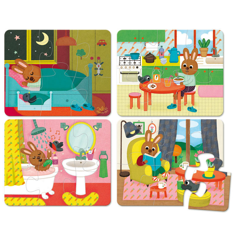 Vilac puslespill Hjemmet, 4 stk