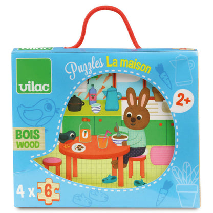 Vilac puslespill Hjemmet, 4 stk