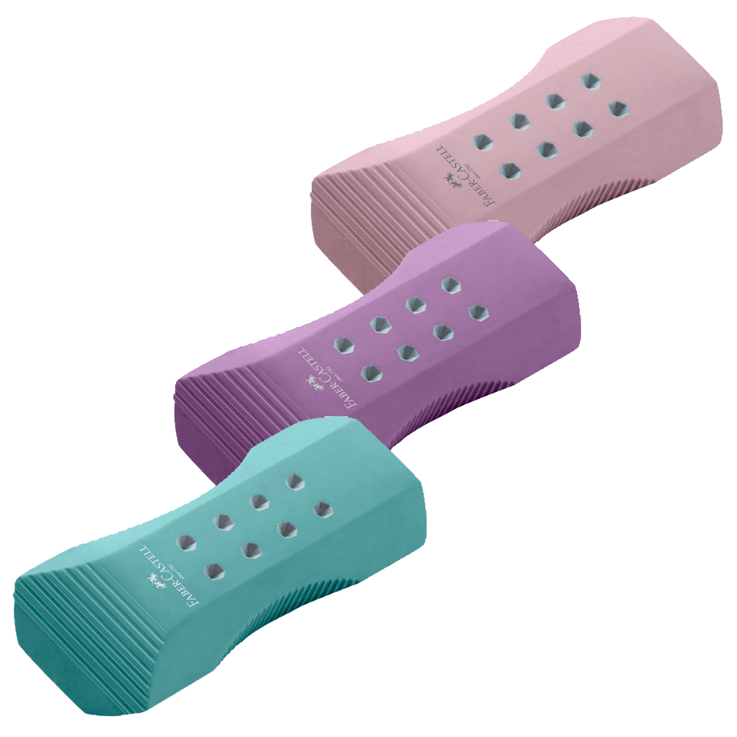 Faber-Castell viskelær med glitter, 3 ass. farger