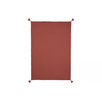 Nobodinoz babyteppe, Wabi Sabi double muslin, 65 x 100 cm - Rosewood