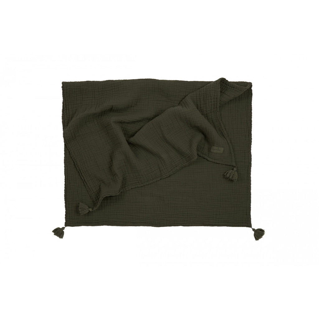 Nobodinoz babyteppe, Wabi Sabi double muslin, 65 x 100 cm - Vetiver