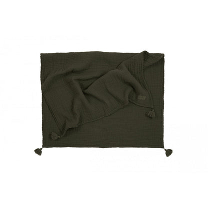 Nobodinoz babyteppe, Wabi Sabi double muslin, 65 x 100 cm - Vetiver