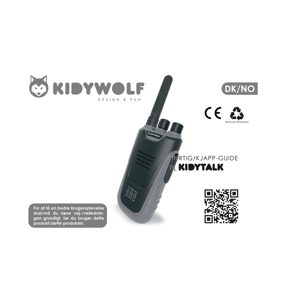 Kidywolf walkie talkie for barn, Kidytalk - Cyan/Nude