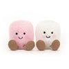 Jellycat bamse, Amuseable Fun, Amuseable hvit og rosa marshmallow - 15 cm.