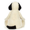 Jellycat bamse, Bashful hund, krem/svart, virkelig stor hund - 108 cm.