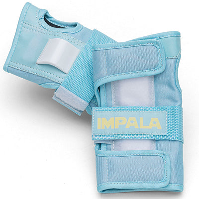 Impala beskyttelsesudstyr til rulleskøjter, voksen, Sky blue/yellow - Str. M
