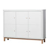 Oliver Furniture Wood multiskap m. 3 dører, hvit/eik