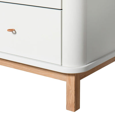 Oliver Furniture Wood kommode, m. seks skuffer - hvit/eik