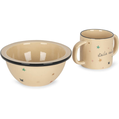 Konges Sløjd Drikkekop og skål i keramik, Etoile coloree