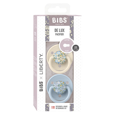Bibs Liberty De Lux, 2-pk, smokker i silikon, str. one-size - Eloise - Baby Blue Mix