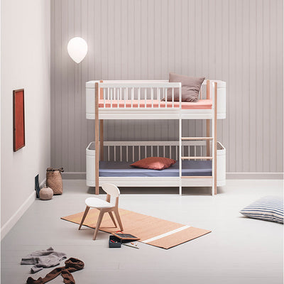 Oliver Furniture, Wood Mini+ halvhøy køyeseng - hvit/eik