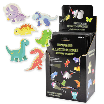 Robetoy scratch stickers, Glow in the dark - dinosaur