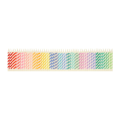 Meri Meri kagelys, Rainbow stripe, mini lys - 50 stk