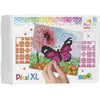 Pixel mosaic, XL mosaikkperler på 4 byggeplater - Pink sommerfugl