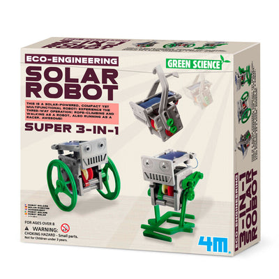 4M green science, eksperiment sæt, 3-i-1 soldrevet robot. byg, leg og lær multifunktionel robot
