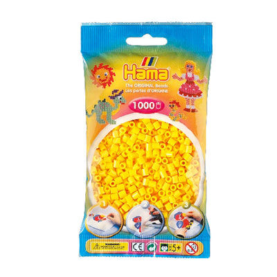 Hama Midi perler i pose, gul - 1000 stk