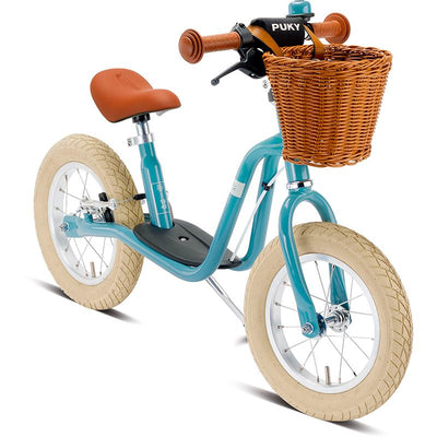 Puky Løbecykel m. håndbremse, klokke og sykkelkurv, Retro blue - fra 3 år