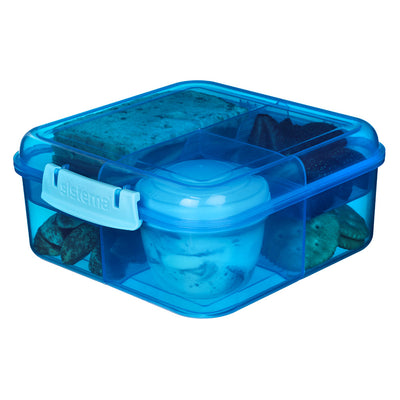 Sistema Bento Cube matboks m 3 rom og en beholder, 1.25L - Blue