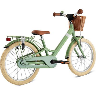 Puky Youke Classic sykkel med håndbrems og sykkelkurv, 18" - Retro grønn - Fra 5 år