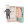 Moulin Roty dukke, ballerina-katt i koffert, 40 cm - Celestines garderobe