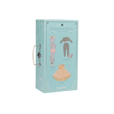 Moulin Roty dukke, ballerina-katt i koffert, 40 cm - Celestines garderobe