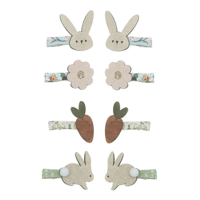 Mimi & Lula, 8 hårclips - Mini Bunny & Flower Easter