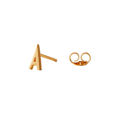 Design Letters ørering, Ørestikker m. Arne Jacobsen bogstav - Guld