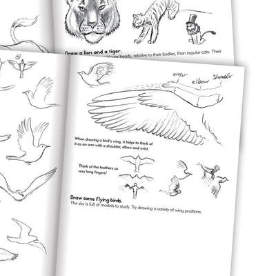Artbook, lær at tegne dyr - for børn fra 7 år