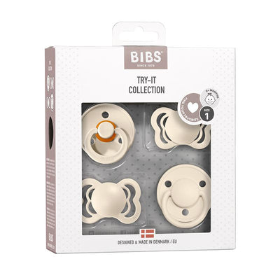Bibs Try-it kolleksjon, Gaveeske m. 4 forskjellige smokker - Ivory