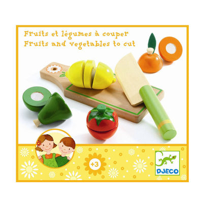 Djeco lekemat i tre, frukt og grønnsaker til å skjære