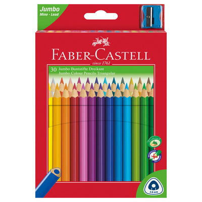 Faber-Castell, 30 stk trekantet Jumbo Grip farveblyanter