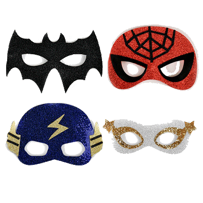 Den goda Fen superhelt maske, 4 ass. varianter
