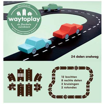 Waytoplay bilbane i gummi, 24 deler - Highway