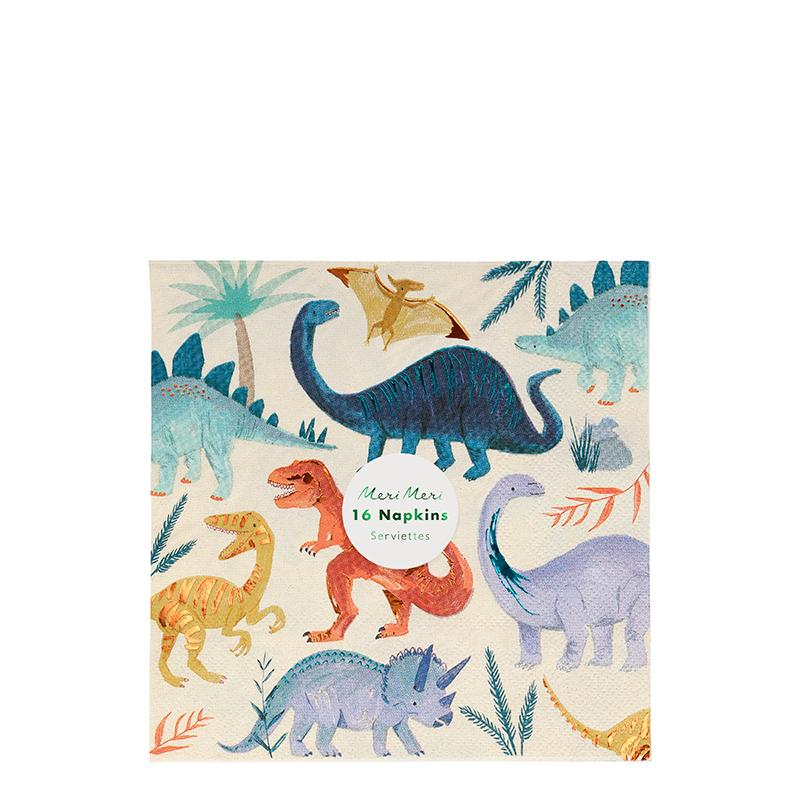 Meri Meri servietter str. L, Dinosaur Kingdom - 16 stk.