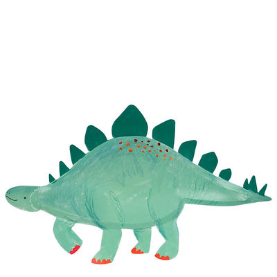 Meri Meri papptallerkener, Stegosaurus - 4 stk.