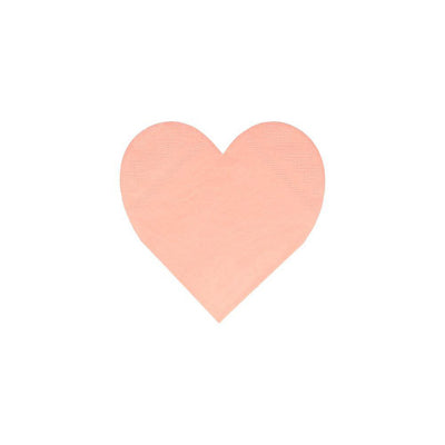 Meri Meri hjerteformet servietter rosa nyanse