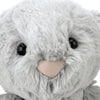 Jellycat Bamse, Bashful kanin, grå - 18 cm, hvor ansigtet er vist