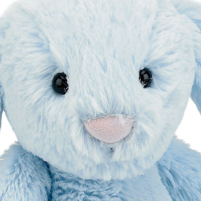 Jellycat bamse, Bashful lyseblå kanin - 28 cm, hvor ansigtet er vist
