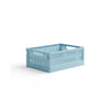 Made Crate, Sammenleggbar mellomstor kasse - Crystal blue