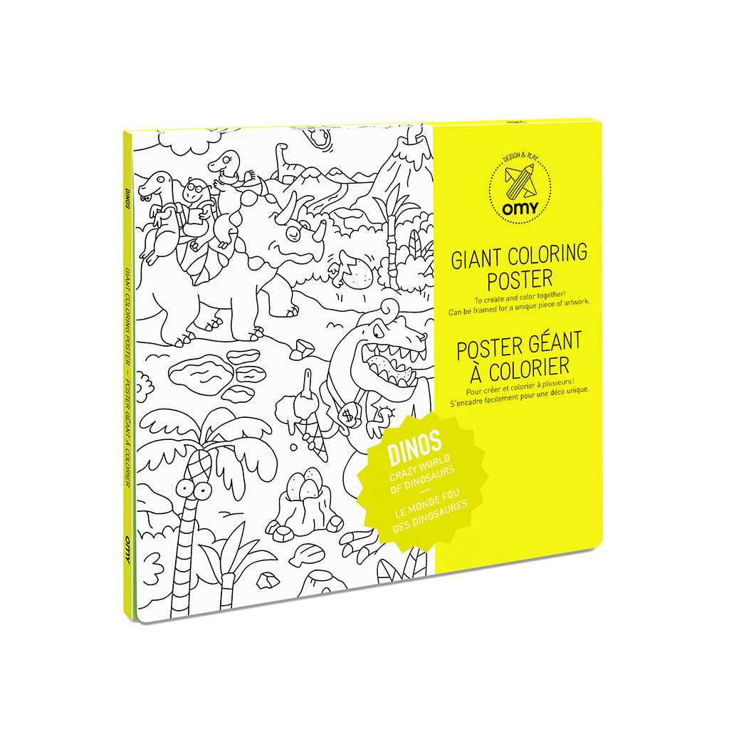 Omy stor plakat til fargeleggning, 70 x 100 cm - Dinos