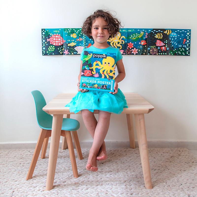 Poppik klistremosaikk i papir, plakat og 750 stickers - Aquarium