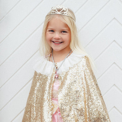 Meri Meri utkledning, Gullfarget kappe, tryllestav og pannebånd - Str. 3-6 år