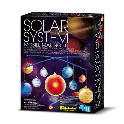 4M KidzLabs, eksperiment sæt - lav et solsystem uro samlesæt, selvlysende solsystem uro, forener læring og leg