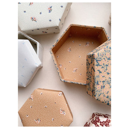 Konges sløjd oppbevaringsesker sett. m 2 stk. - Flower bouquet/petit bisou blue