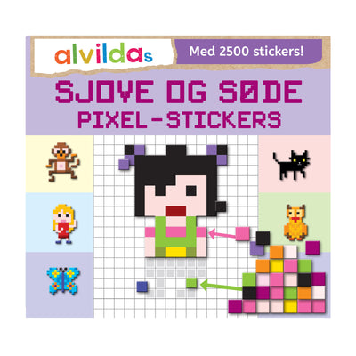 Alvildas sjove og søde pixel-stickers, klistremosaikk