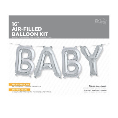 Northstar Balloons, folieballong sølv - baby