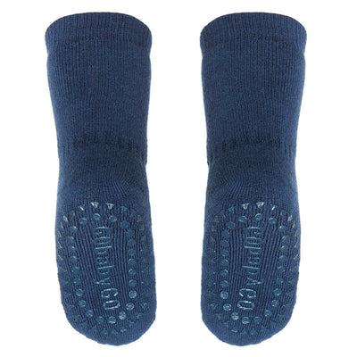 GoBabyGo sklisikre sokker m. gummiprikker, navy blue