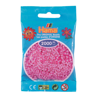 Hama Mini perler i pose, Pastell pink - 2000 stk