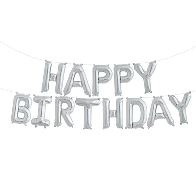 Northstar Balloons, Happy Birthday girlander - sølvfolie